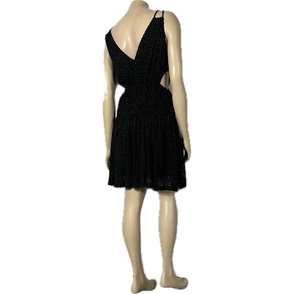 NWT Maje Cutout Glittered Flocked Tulle Mini Dress - Picture 7 of 16